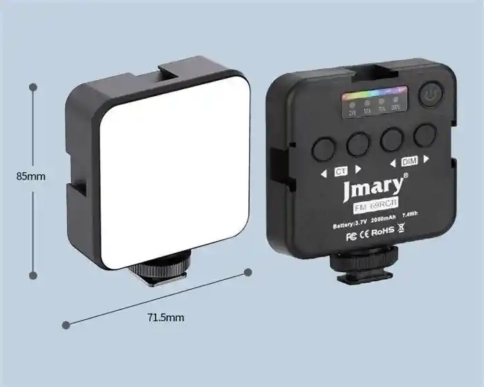 Jmary FM-69RGB Rechargeable Mini RGB Light built-in 2000mAh rechargeable battery with Type-C charging interface
